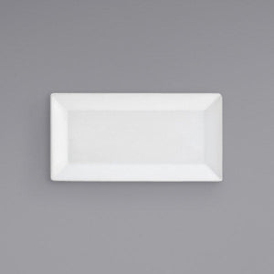 Front Of The House - Kyoto 9" x 5" Bright White Rectangular Porcelain Plate, Set of 12 - DAP001WHP23