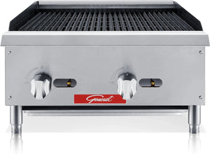 General - 24" Liquid Propane Gas 2 Burner Charbroiler Grill - GCRB-24LP