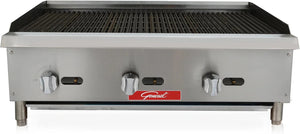 General - 36" Liquid Propane Gas 3 Burner Charbroiler Grill - GCRB-36LP