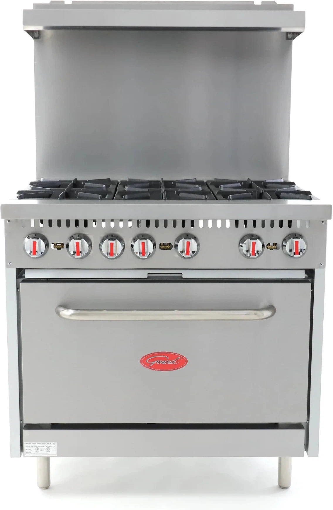 General - 36" Liquid Propane Gas Range Stove - GR6-36LP