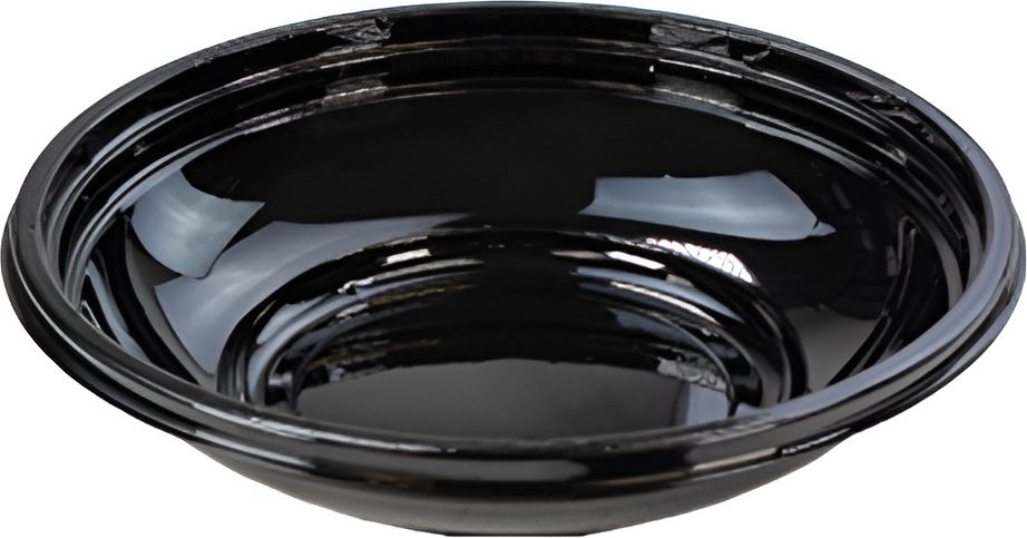 Genpak - 24 Oz Plastic APET Black Bowls, Pack of 200 - CW024-3L