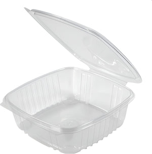 Genpak - 7.25" x 6.38" x 2.25", Clear 24 Oz Plastic Hinged Container, Pack of 200 - AD24