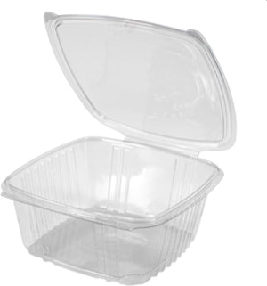 Genpak - 7.25" x 6.38" x 2.63", Clear 32 Oz Plastic Hinged Container, Pack of 200 - AD32