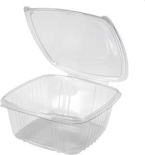 Genpak - 8" x 8.5" x 3.25", Clear 64 Oz Plastic Hinged Container, Pack of 200 - AD64