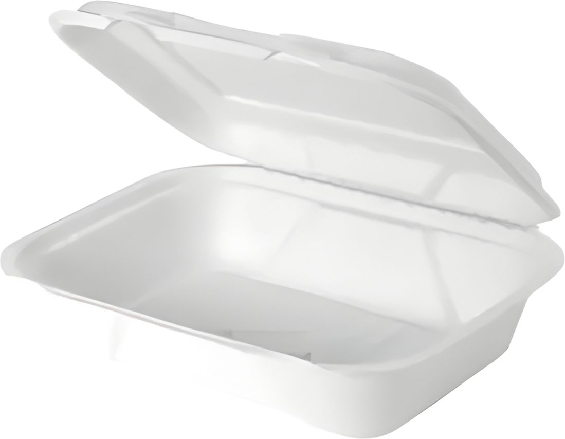 Genpak - 9.1" x 5" x 3" White Harvest Fiber Hoagie Pulp Hinged Container, Pack of 250 - HF219