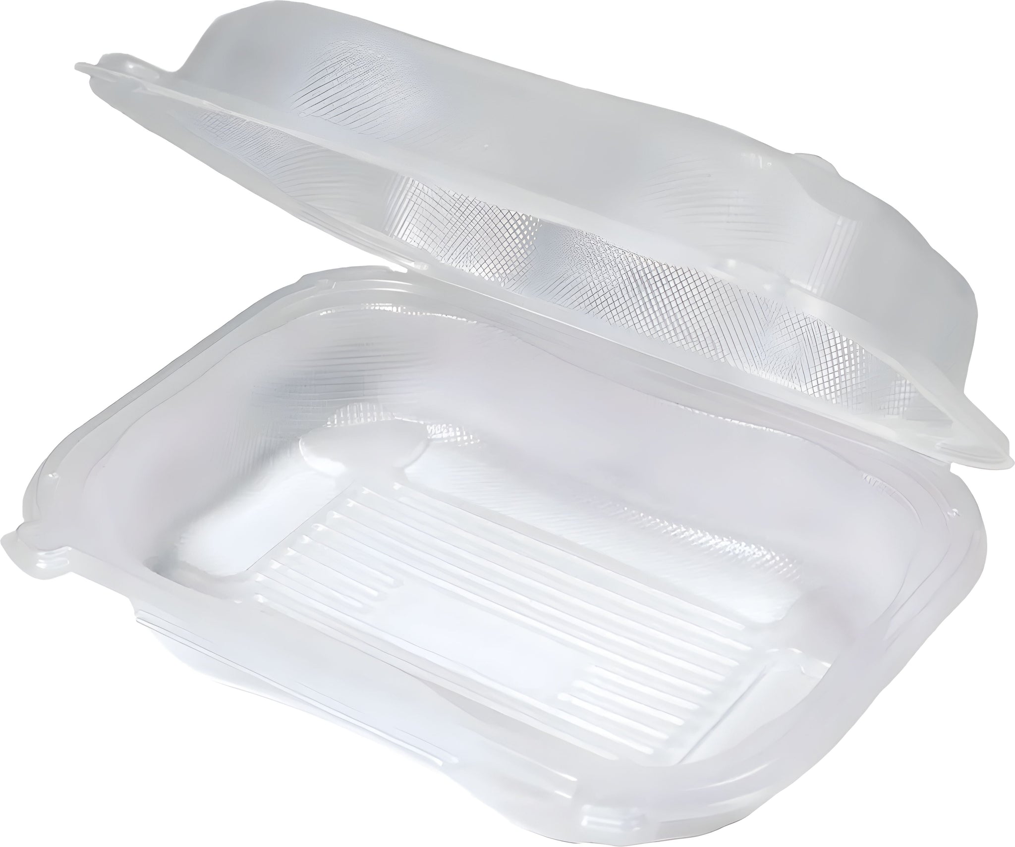 Genpak - 9.25" x 7" x 2.88" Large All Purpose Clear Hinged Rectangular Plastic Container, Pack of 300 - CLX205A-CL