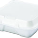 Genpak - 9.25" x 9.25" x 3" White Large Dinner Foam Hinged Container, Pack of 200 - SN200