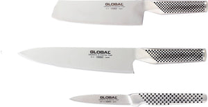 Global - 3 PC Knife Set 8" Chef Knife (G2), 5.5" Vegetable Knife (GS5) & 3" Peeling Knife (GSF15) - G2515