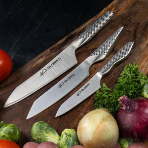 Global - 40th Anniversary, 3-Piece Knife Set (6" Utility Knife, 7" Chef's knife, 4" Paring Knife) - 71G458110AB