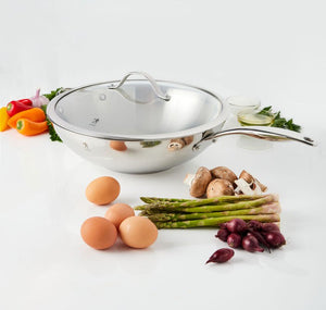 HENCKELS - Aragon 12.5" Stainless Steel Wok With Lid - 1022149