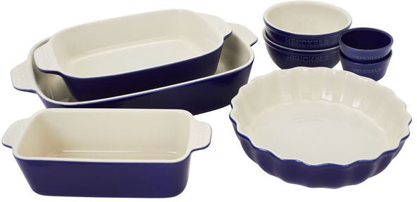 HENCKELS - Ceramic 8 PC Dark Blue Bakeware Set - 1021969