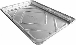 HFA - 16.44" x 11.63" x 1.25", 116 Oz 1/2 Sheet Full Curl Foil Cake Pan, Pack of 100 - 2063-55