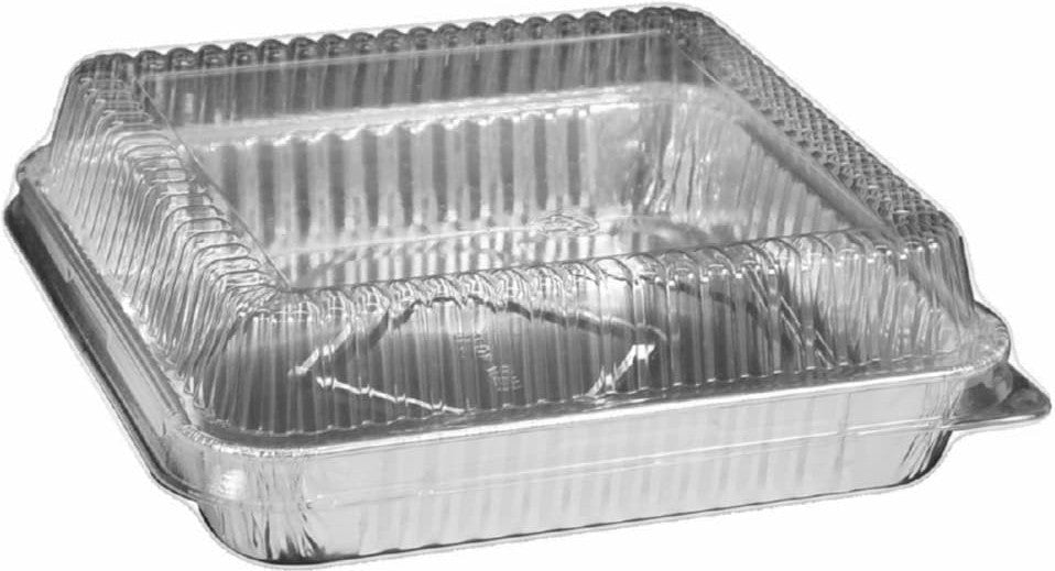 HFA - 8" Square Cake Pan With Lid Combo, Pack of 100 - 4048-35-100WDL