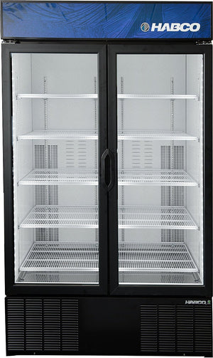 Habco - 47.5" Double Glass Swing Door Cold Space Merchandiser Refrigerators - ESM46HC