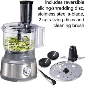 Hamilton Beach - 10 Cup Spiralizing Food Processor Silver - 70735