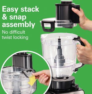 Hamilton Beach - 14 Cup Stack & Snap Duo Food Processor - 70585