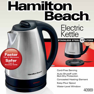 Hamilton Beach - 1.7 L Stainless Steel Electric Kettle - 40989C