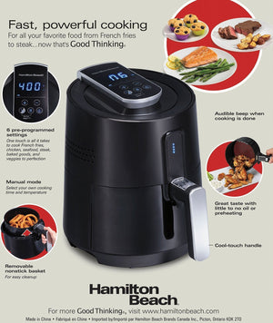 Hamilton Beach - 2.5 L Digital Air Fryer Black - 35050