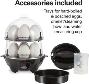 Hamilton Beach - 3-in-1 Egg Cooker with 14 Egg Capacity - 25508