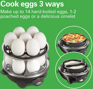 Hamilton Beach - 3-in-1 Egg Cooker with 14 Egg Capacity - 25508