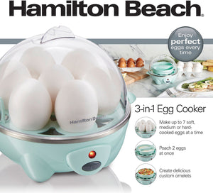 Hamilton Beach - 3-in-1 Egg Cooker with 7 Egg Capacity - 25504G