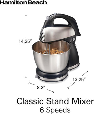 Hamilton Beach - 4 QT 6-Speed Stand/Hand Mixer - 64650