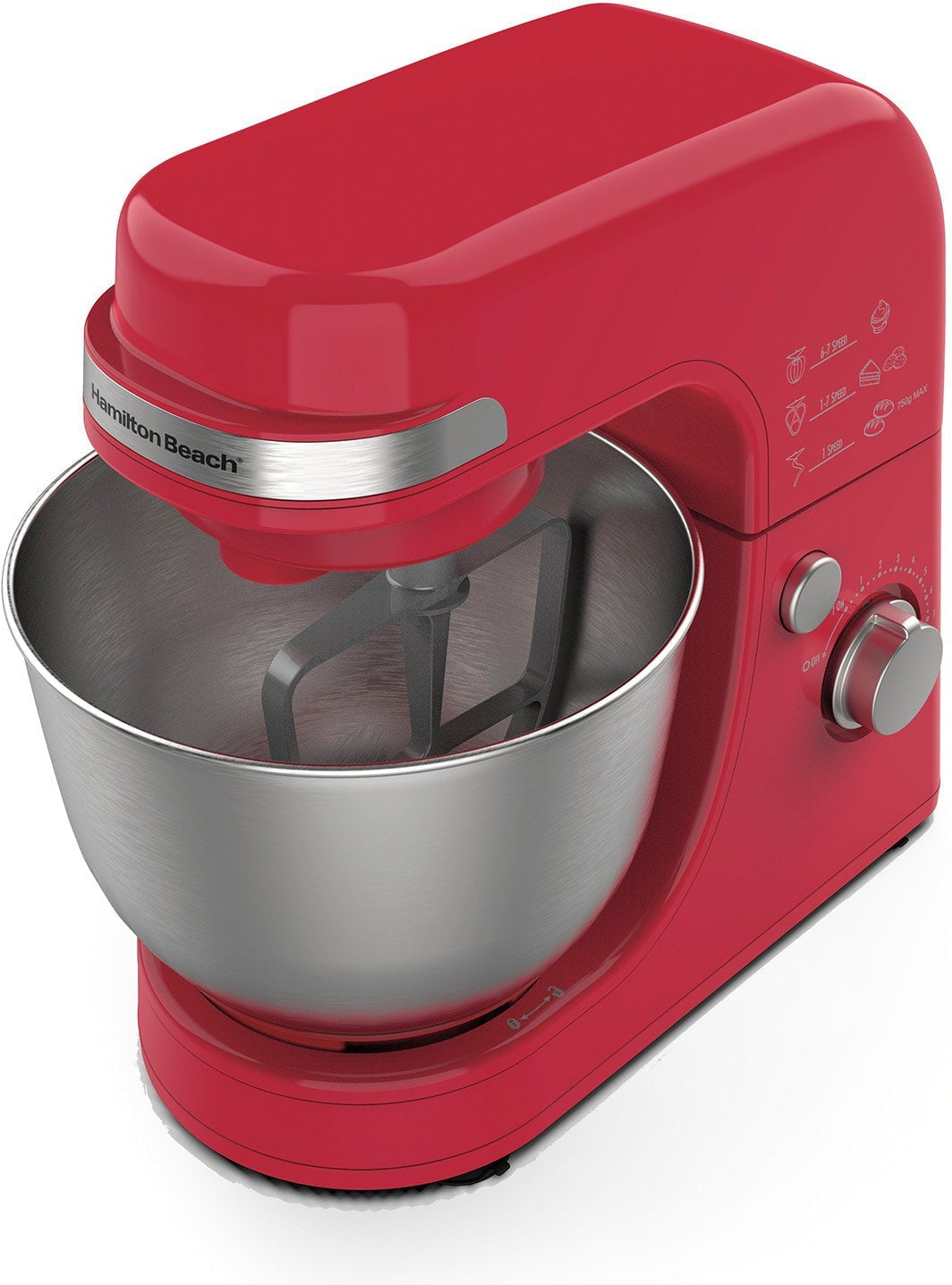 Hamilton Beach - 4 QT Red 7 Speed Stand Mixer - 63389G