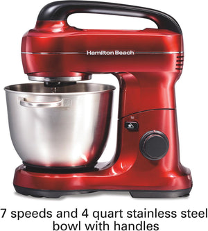 Hamilton Beach - 4 QT Red 7 Speed Stand Mixer - 63395G