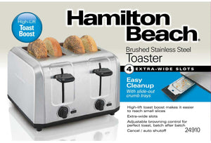 Hamilton Beach - 4 Slice Brushed Stainless Steel Toaster - 24910G