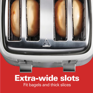 Hamilton Beach - 4 Slice Toaster with Extra-Wide Slots White - 24218