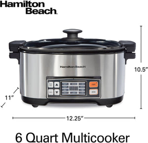 Hamilton Beach - 6 QT 9-in-1 Multi-Cooker/Rice Cooker - 33065