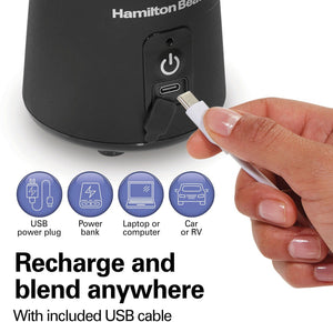 Hamilton Beach - Blend Now Portable Cordless Blender Black - 51180J