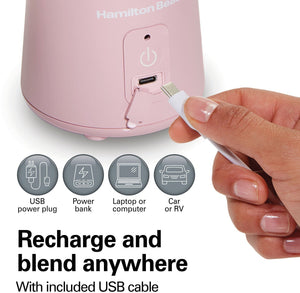 Hamilton Beach - Blend Now Portable Cordless Blender Rose - 51181J