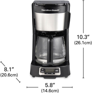 Hamilton Beach - FrontFill 5 Cup Compact Coffee Maker With Glass Carafe - 46111