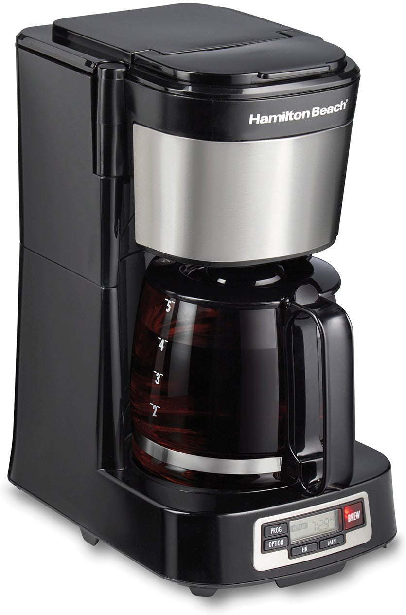 Hamilton Beach - FrontFill 5 Cup Compact Coffee Maker With Glass Carafe - 46111