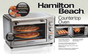 Hamilton Beach - Large Silver Countertop Oven with Convection & Rotisserie - 31103DC