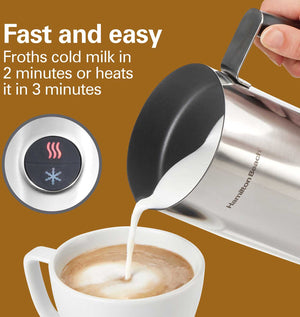 Hamilton Beach - Milk Frother and Warmer Stainless Steel - 43560C