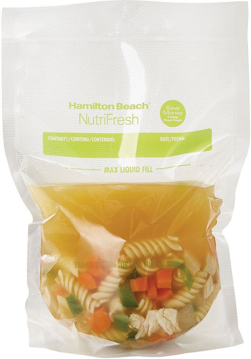 Hamilton Beach - NutriFresh Easy-Fill 1 QT Size Vacuum Sealer Bags - 78306