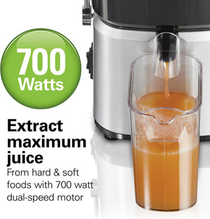 Hamilton Beach - Whole Fruit Juice Extractor Silver - 67840