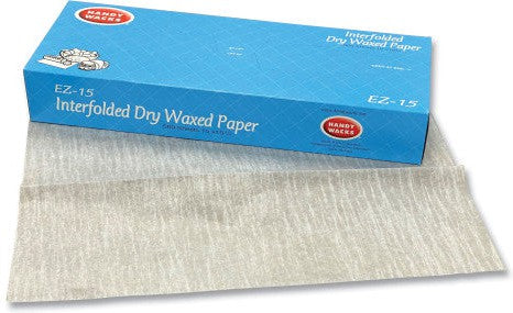 Handy Wacks - 15" x 10.75" Interfolded Dry Waxed Paper Deli Sheets, 500 Sheets/Box, 12 Boxes/Carton - EZ-15