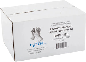 Hy-Five - 28" x 46" White 1.25 Mil Apron, 10/100/Pk - DAP125