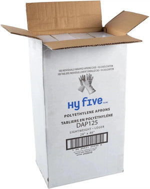 Hy-Five - 28" x 46" White 1.25 Mil Apron, 10/100/Pk - DAP125