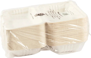 Hy-Pax - 9" X 6" 3" Bagasse Hinged Container, 200/Cs - HP-BAG-9CLM6-C