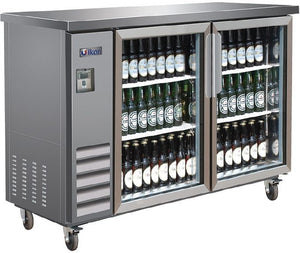 IKON - 49" Stainless Steel Back Bar Refrigerator with Two Glass Swing Doors - IBB49-2G-24SS