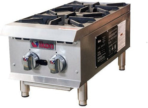 IKON COOKING - 12" 2 Burners Manual Control Gas Hotplate - IHP-2-12