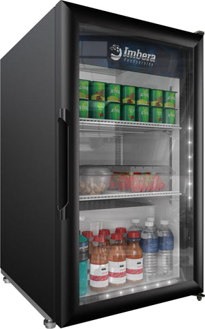 Imbera - 21.5″ One Glass Swing Door Refrigerator with 5 Cu. Ft. Capacity, Black - 41214