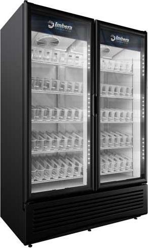 Imbera - 54” Elite Series Two Section Glass Door Refrigerator with 41 Cu.Ft. Capacity, Black - 41218