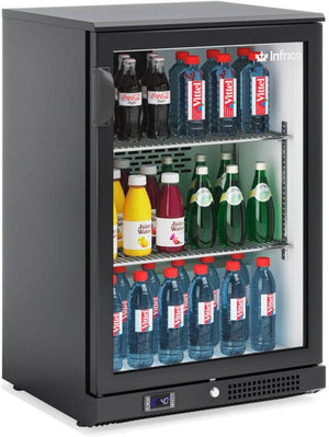 Infrico - 1 Glass Door Narrow Back Bar Cooler (Black) - IMD-ERV15 GD