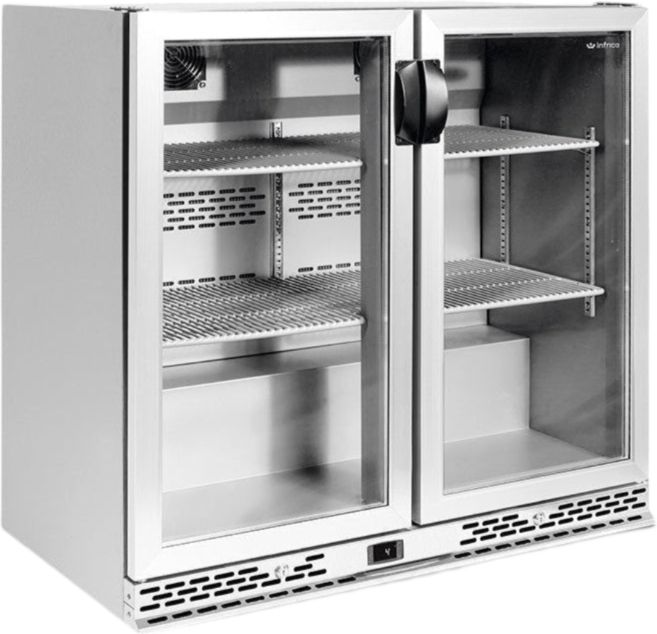 Infrico - 2 Glass Door Narrow Back Bar Cooler - IMD-ERV25 II GD