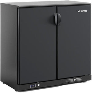 Infrico - 2 Solid Door Narrow Back Bar Cooler (Black) - IMD-ERV25 SD